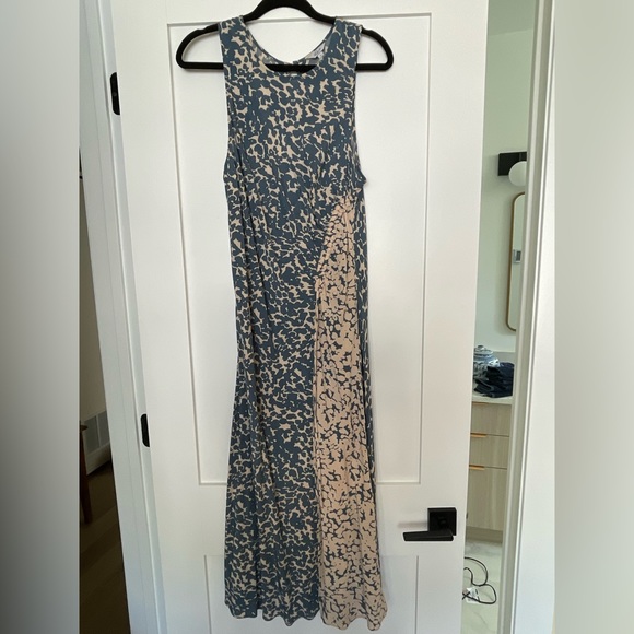 Rails Gabriella Sleeveless Ruched front midi dress with Turquoise print Size L - Picture 5 of 7